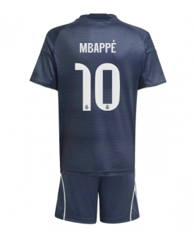 Billige Fotballdrakt Real Madrid Kylian Mbappe #10 Replika Bortedraktsett Barn 2025-26 Kortermet (med bukser)